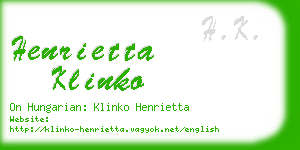 henrietta klinko business card